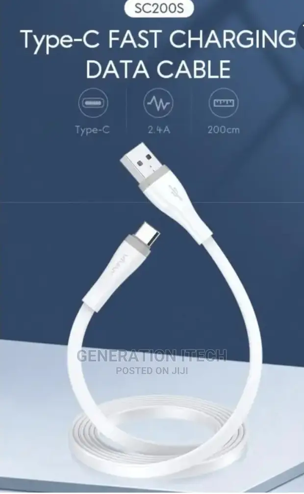 Vivan SC200S Type-C Fast Charging Data Cable (2.4A, 200cm) – Original