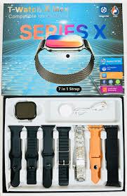 T Watch X Max Smart Watch 7-in-1 Straps | Fitness Tracker, Sports Mode, Waterproof, Bluetooth Calling